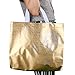 Gesodant Bling Glossy Glitter Durable Reusable Grocery Handles Bag Medium Non-woven Gift Shopping Bag Totes Set Of 5 (Gold)