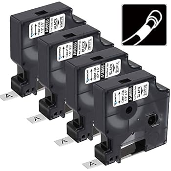 4-Pack Compatible Industrial Heat Shrink Tubes Replacement for DYMO 18055, 1/2