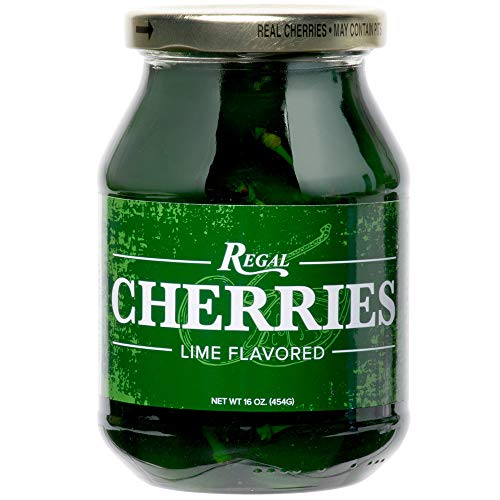 Regal Maraschino Cherry Variety Four Pack - Original, Passionfruit, Lemon, Lime Flavors. 50 Stemmed Cherries per 16oz Glass Resealable Jar. Perfect for Beverage Garnishes, Dessert Toppings and More! - Thumbnail 7