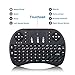 XEDIRECT Mini Wireless Keyboard with Touchpad Mouse 2.4GHz Remote Controller Rechargeable Combos for Google Android Box, Pc, Pad,Smart TV Player(Black)
