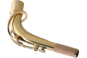 TUOREN Brass Saxophone Bend Neck Instrument Assembly for Alto Saxophones 24.5mm Port Diameter Gold