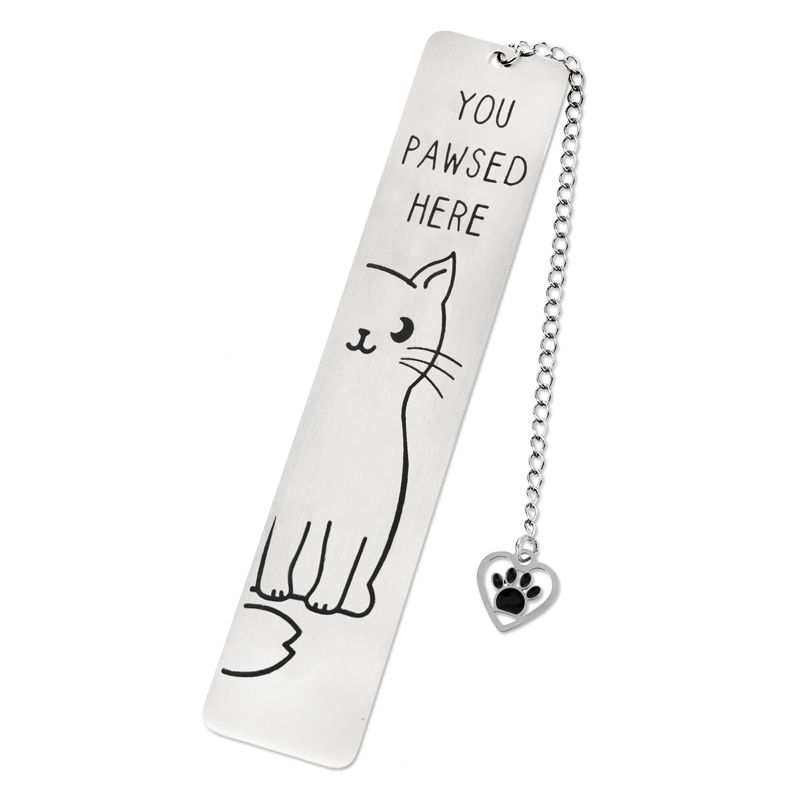 Bewudy Cat Bookmark, Cat Bookmarks for Women Men, Stainless Steel Kitten Bookmark, Cat Gifts for Women Book Lovers Gifts Cute Bookmark Book One Piece Bookmarks Reading Accessories Gifts for Readers