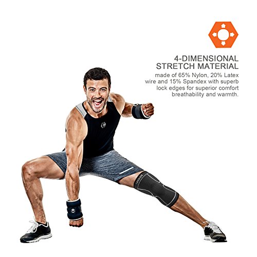 image for Cambivo 2 Pack Knee Brace, Knee Compression Sleeve Support for Running