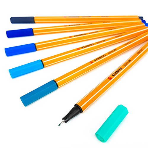 STABILO Point 88 Fineliners â€“ Assorted Set of 6 Colours â€“ Aqua Tones