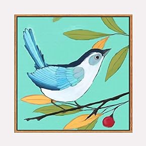 Framed Canvas Wall Art for Living Room, Bedroom Beautiful Watercolor Birds Canvas Prints for Home Decoration Ready to Hanging - 16x16 inches