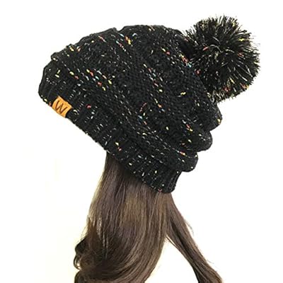Wrapables Winter Warm Knit Confetti Beanie with Pom Pom Wrapables Winter Warm Knit Confetti Beanie with Pom Pom