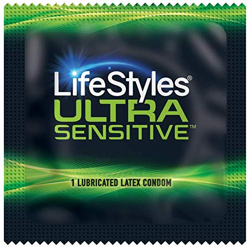 LIFESTYLES ULTRA SENSITIVE NATURAL FEELING LUBRICATED LATEX CONDOMS, 40 COUNT