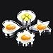 Neon 5PCS Stainless Steel Fried Egg Mold Pancake Mold Kitchen Tool Pancake Rings with Oil Brush