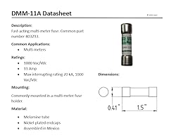 DMM-11A Fast Acting Digital Multi-Meter Fuse 11 Amp