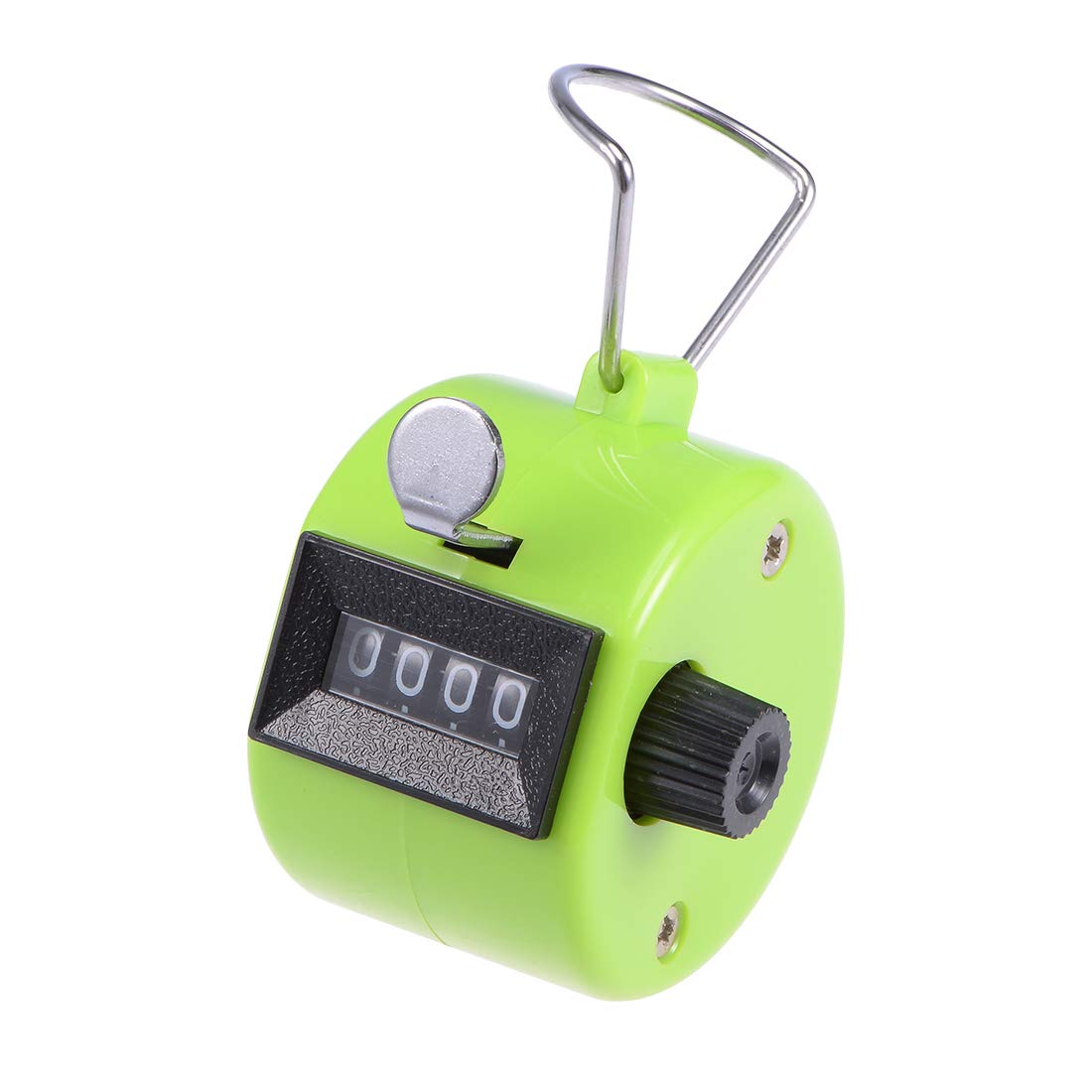 sourcing map Hand Tally Counter 4 Digit Tally Counter Mechanical Palm Click Counter Count Clicker Finger Counter Manual Clicker for Event Sport Stadium Green