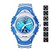 7 Colors Flashing Luminous Pointers Waterproof Quartz Analog Digital Kids Watch Boys Girls Blue