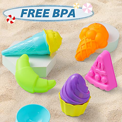 Shindel 25PCS Kids Beach Sand Toys Set, Sand Tools with Bucket Pinwheel Shovels Ice Cream Mold Set, Kids Outdoor Toys