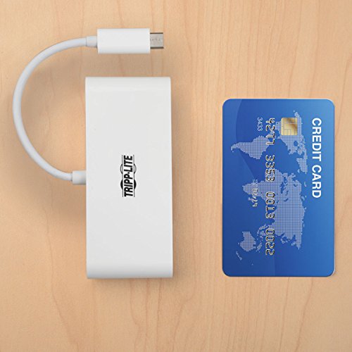 Tripp Lite 2-Port USB-C to USB-A (2x) Portable Hub, Micro SD & SD/MMC Reader & USB-C PD Charging Port, USB 3.1 Gen 1 Type-C (U460-002-2AM-C)
