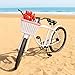 Colorbasket Adult Front Handlebar Rectangle Bike Basket (White and Pink)