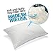 Queen Bed Pillow for Sleeping - Microfiber Fabric Filled with Premium Super Plush, Soft and Fluffy Poly Fiber Fill - Hypoallergenic, Dust Mite Resistant - 100% Satisfaction Guarantee - Crafted in USA