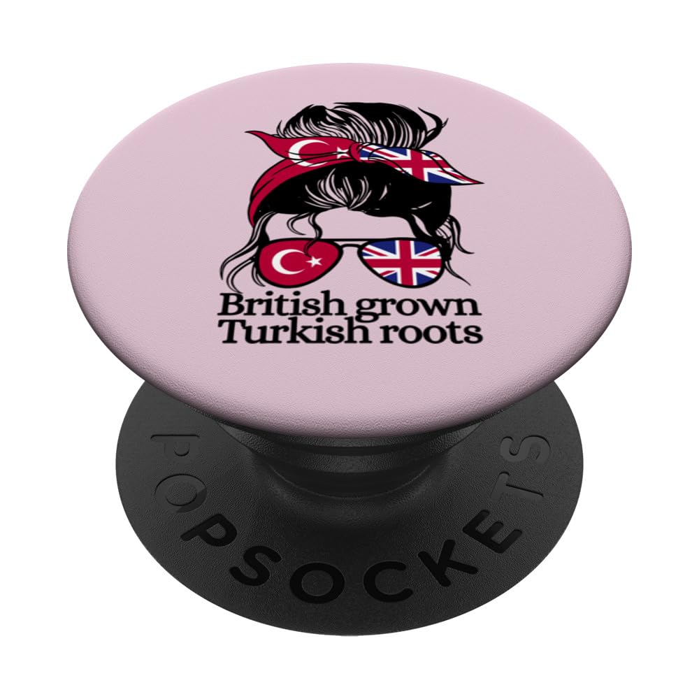 UK British Grown Turkish Roots Turkey Heritage Turkey Flag PopSockets Swappable PopGrip