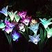 Solar Garden Decorations Outdoor - 2 Pack Erhard Solar Powered Garden Stake Lights with 8 Lily Flower, Multi-Color Changing LED Solar Stake Lights for Garden,Patio,Backyard(Purple and White)