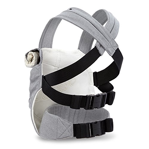 Mamaway Hugaroo Cross Back Temp. Balance Baby/Child Carrier, Extendable Shoulder Strap & Back Lumber Supports, w/Hood Cover, Drool Teeth Pad, All Carry Positions, Newborn to Toddler-Light Grey