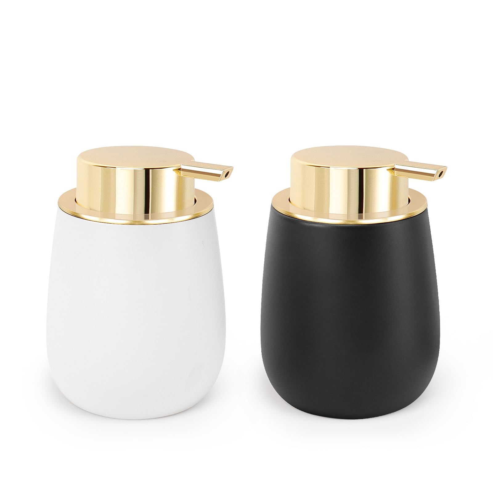 Photo 1 of **White Only**HarJue Ceramic Soap Dispenser, Refillable Dish Soap Pump Dispenser, Hand Soap Dispenser for Kitchen Sink Bathroom Counter, Modern Stylish Design White