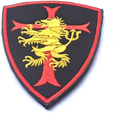 Kaben Navy Seal Team 6 Devgru Lion Cross Crusader Shield Tactical Velcro Patch,Color Red