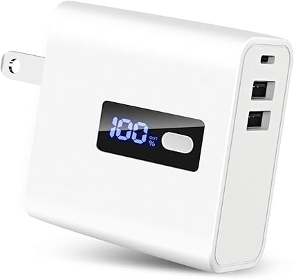 Amazon 最新版 2in1 Usb急速充電器 モバイルバッテリー 6700mah 大容量 Acアダプター 折りたたみ式プラグ搭載 携帯スマホ急速充電 軽量 2usb出力ポート 最大5v 2 4a 軽量 Usb コンセント Pse認証済 多重保護システム Iphone Ipad Android各種対応 ホワイト
