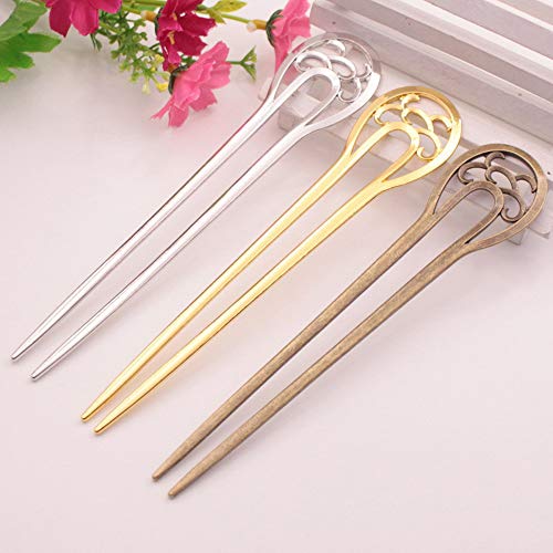 VIEEL U-shaped Metal Fashion Hairpin Hair Clip Clamps Accessories 6.3 inches Fork Hairpin Barrettes Pin Ponytail Holder for Girls Womens - Thumbnail 7