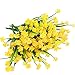 TEMCHY Artificial Daffodils Fake Flowers, 4 Bundles Yellow UV Resistant Faux Greenery Foliage Plants Shrubs for Garden, Wedding, Outside Hanging Planter, Farmhouse Indoor Outdoor Decor