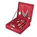 KLOUD City Two-Layer Jewelry Box Organizer Display Storage case with Lock (Dark Red)