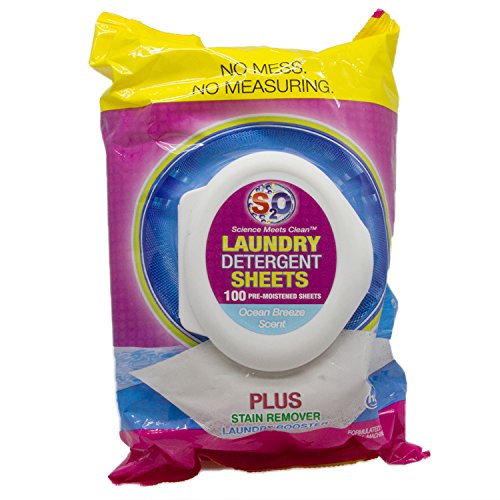 S2O Science Meets Clean 100Ct Laundry Sheet Pouch, Ocean Breeze