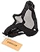 Coxeer Tactical Airsoft Mask Striker Steel Metal Mesh Lower Half Face Mask (Two Belt Black)