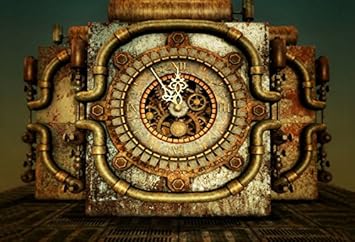 Amazon Com Laeacco Steampunk Backdrops 10x6 5ft Nostalgic Clock Backdrop Rusted Metal Grunge Old Clock Ancient Abstract Wallpaper Photography Backgrounds Children Adults Photo Backdrop Studio Camera Photo
