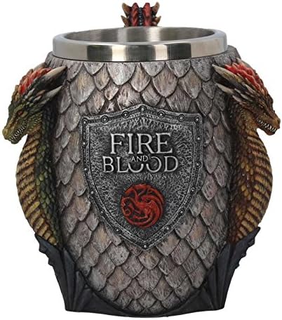 Game Of Thrones Tankard House Targaryen Sigil Fire & Blood Official Hand Painted