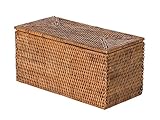 Kouboo La Jolla Rectangular Rattan Box, Honey-Brown