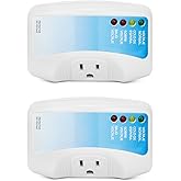 QWORK Voltage Protector 2-Pack for Major Appliances, 120V 1400W, Surge & Voltage Fluctuation Protection for Air Conditioners, TV/PC, Freezers