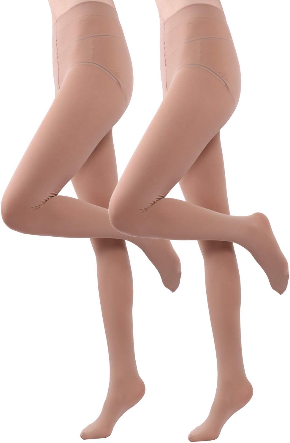 HeyUU Women's 80D Semi Opaque Solid Color Soft Footed Pantyhose Tights 1/2/6Pack