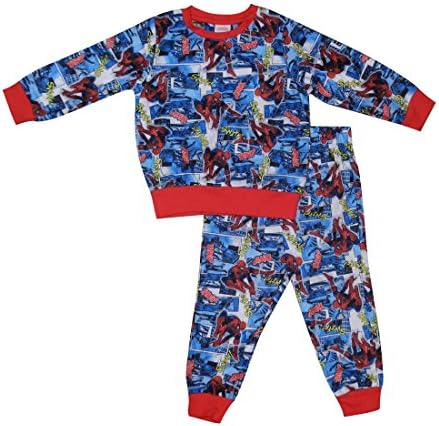 2 Pcs Set Marvel Comics Spiderman Toddler Fall/Winter Pajama Top &amp; Pants Set 4T Blue