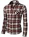 H2H Mens Casual Slim Fit Thermal Button-down Check Patterned Shirts With Pocket