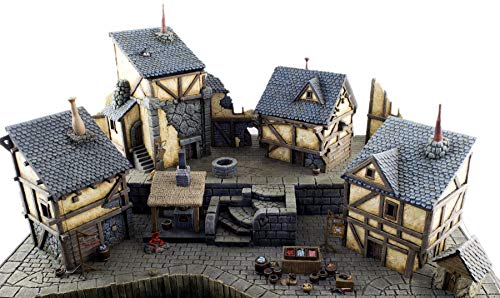 War World Gaming Fantasy Village Komplettset - 28mm Fantasie Tabletop Gelände Modell Diorama Modellbau Landschaft…