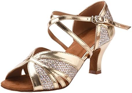 Akuna Women's Latin Dance Shoes Female's Ballroom Salsa Dance Shoes with 2.3" Hell