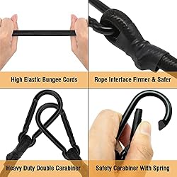 Bungee Cords with Carabiner, 72 Inch Long Heavy
