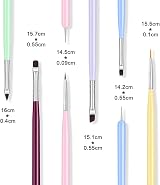 URAQT Nail Art Brushes Set 6Pcs Double Ended Gel Polish Pens Professional view 2