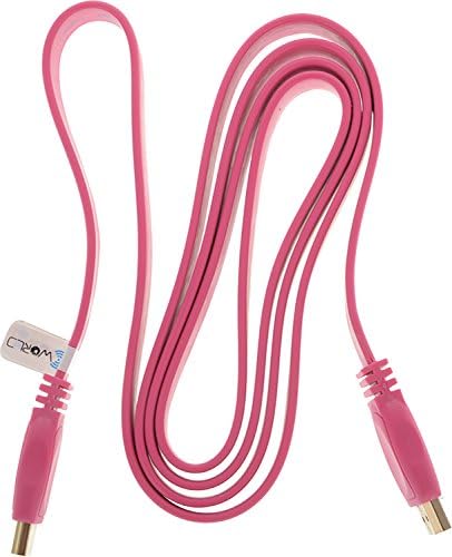 iConnect World HDMI to hdmi Male Cable TV Lead 1.4V High Speed Ethernet 3D Full HD 1080p - Support All HDMI Devices (1.5 Meter - 4.5 Feet) (Pink)