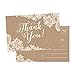 50 4x6 Kraft Thank You Postcards Bulk, Cute Rustic Matte Blank Thank You Note Card Stationery Set For Wedding, Bridesmaid, Bridal Baby Shower, Teachers, Appreciation, Religious, Business, Holidays