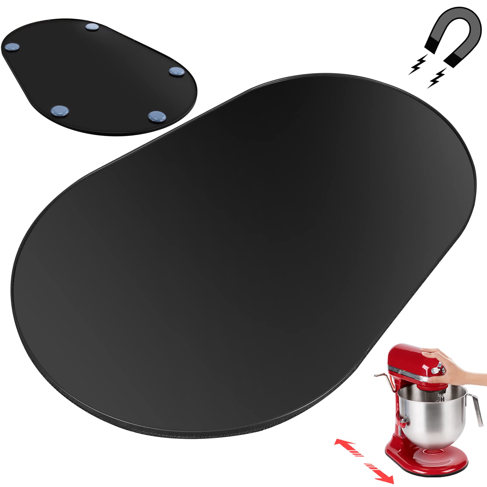 Metal Mixer Slider Mat for KitchenAid 5-8 Qt Bowl Lift Stand Mixer - Kitchen Appliance Sliding Tray Countertop Mixer Mover Slide Mats Pad Compatible with Kitchen Aid Professional 600 Stand Mixer