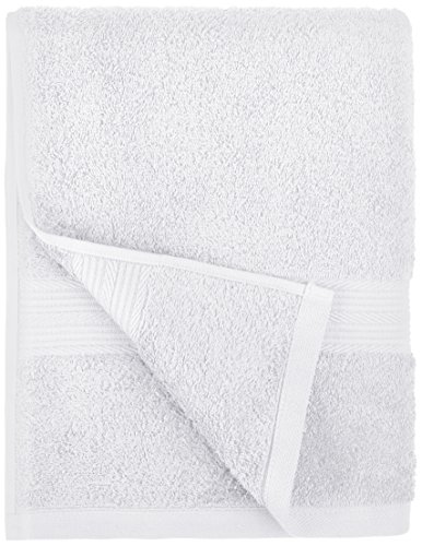 AmazonBasics Fade-Resistant 6-Piece Cotton Towel Set, White
