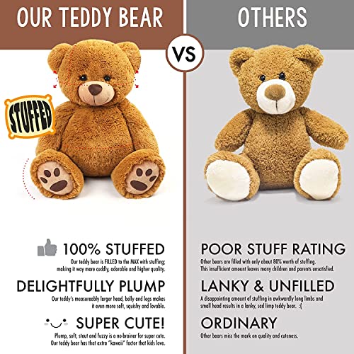 LotFancy Plush Bear 50 cm, Plush Bear, Soft Plush Teddy Bear Stuffed Teddy Bear Cute Plush Animals for Children and Babies Brown
