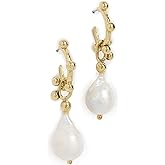 Ulla Johnson Women's Lilith White Pearl Hoop Earrings, Pearl, One Size