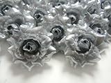 (24) Silk Silver Roses Flower Head - 1.75