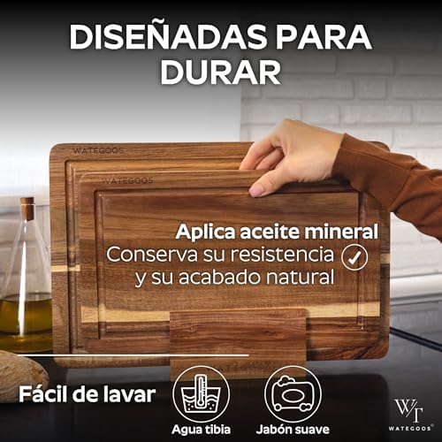 Embalar 2 tábuas de cortar de cozinha em madeira de acácia + suporte incluído