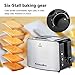 Toaster 2 Slice, Compact Bread Toasters Stainless Steel Housing best rated prime, 2 Extra Wide Slots